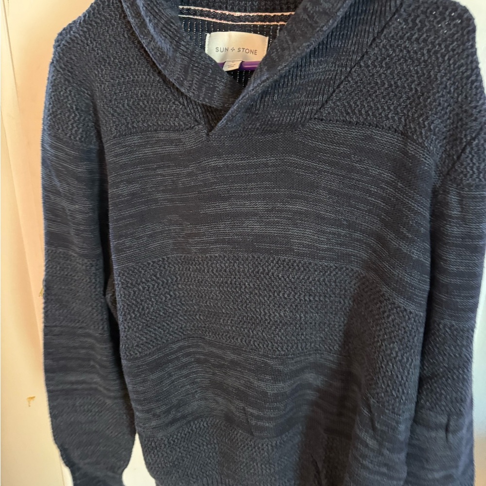 Sun + Stone Men's Charcoal V-Neck Sweater